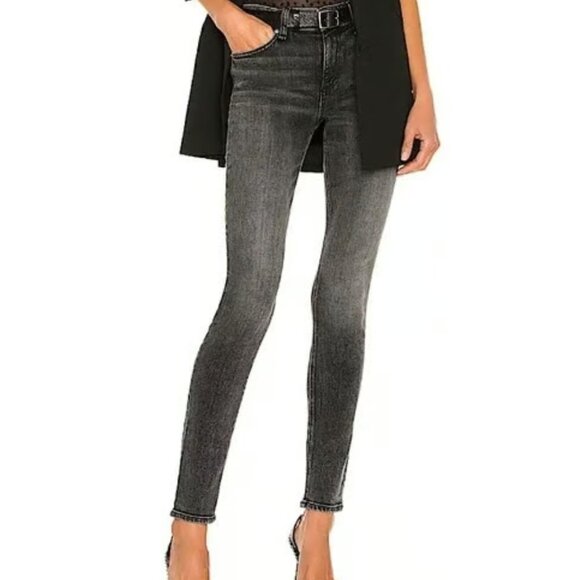 Rag & Bone Cate Mid Rise Skinny Jeans in Black Opal Size 29 - Picture 8 of 9